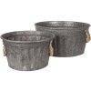 Żeliwne wiadro dekoracyjne (2 sztuki) Ø 35x17 - Ø 27x15 cm Clayre & Eef 6Y3735