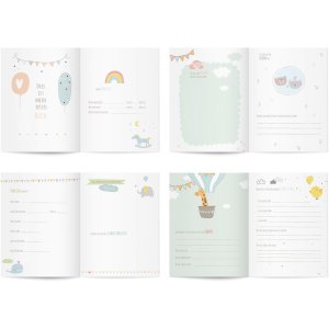 Goldbook Baby Diary Hooray - dziewczynka 21x28 cm 44 ilustrowane strony