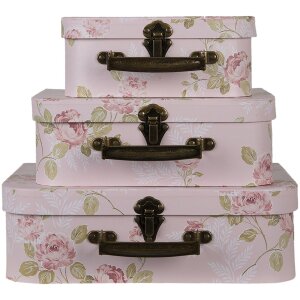 Walizka dekoracyjna (zestaw 3) 30x21x9-25x18x9-20x16x8 cm...