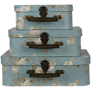 Walizka dekoracyjna (zestaw 3) 30x21x9-25x18x9-20x16x8 cm...