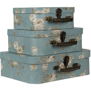 Walizka dekoracyjna (zestaw 3) 30x21x9-25x18x9-20x16x8 cm wielokolorowa 64753