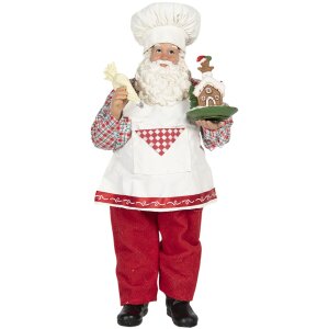 Dekoracja Father Christmas 13x10x28 cm wielokolorowa 64648