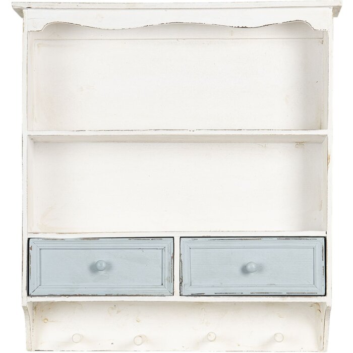 Clayre & Eef Półka ścienna 56x13x60 cm biała 5H0465
