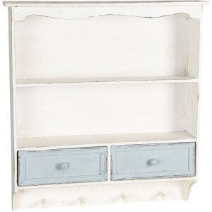 Clayre & Eef Półka ścienna 56x13x60 cm biała 5H0465