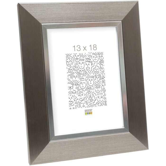 Ramka plastikowa S41N srebrna 13x18 cm Szkło Premium