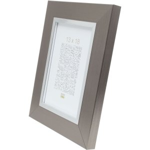 Ramka plastikowa S41N srebrna 13x18 cm Szkło Premium