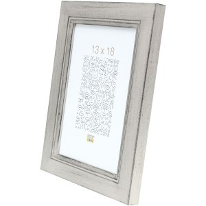 Rama drewniana S42L srebrna 20x30 cm Szyba Premium