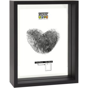 Ramka szklana z drewnianą krawędzią czarna 20x30 cm szkło passepartout