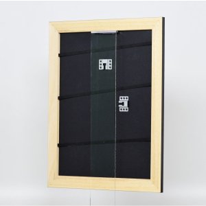 Efekt rama z litego drewna profil 30 czarny 10x10 cm szkło muzealne