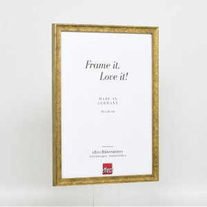 Efekt ramki drewnianej profil 2070 szkło antyrefleksyjne 10x10 cm złoty