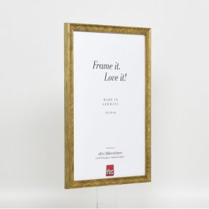 Efekt ramki drewnianej profil 2070 szkło antyrefleksyjne 10x10 cm złoty