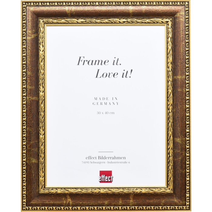 Effect Baroque Picture Frame Profil 31 brązowy 13x18 cm Szkło muzealne