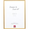 Efekt rama z litego drewna profil 20 złoty 14,8x21 cm szkło akrylowe