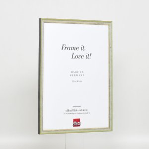 Efekt rama z litego drewna Profil 25 zielony 14,8x21 cm szkło antyrefleksyjne