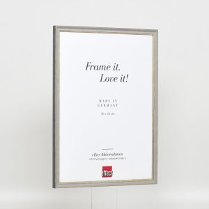 Efekt rama z litego drewna profil 25 szary 14,8x21 cm szkło akrylowe