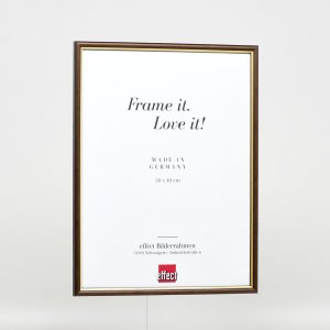 Efekt drewniana rama profil 23 orzech brąz 14,8x21 cm szkło muzealne