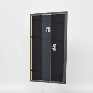 Efekt rama z litego drewna profil 25 zielony 14,8x21 cm szkło muzealne