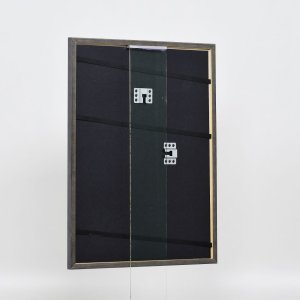 Efekt rama z litego drewna profil 25 zielony 14,8x21 cm szkło muzealne