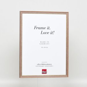 Efekt rama z litego drewna profil 25 orzech brąz 14,8x21 cm szkło muzealne