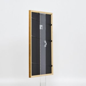 Efekt rama z litego drewna profil 22 brąz-złoty 20x20 cm szkło przezroczyste
