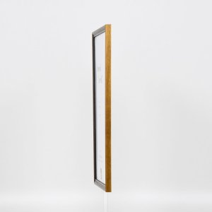 Efekt rama z litego drewna profil 22 brąz-złoty 20x20 cm szkło przezroczyste