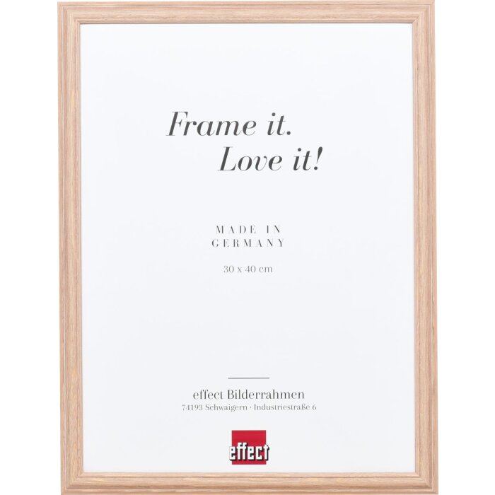 Efekt Drewniana rama Profil 32 jasny brąz 20x20 cm Szkło muzealne
