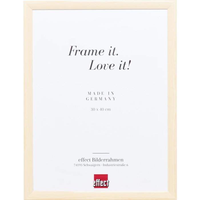 Efekt Drewniana rama Profil 89 biały 20x20 cm Szkło muzealne
