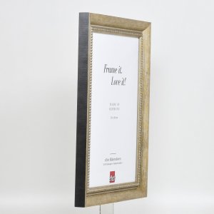 Efekt rama z litego drewna profil 28 złoty 20x20 cm szkło przezroczyste