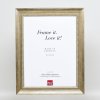 Efekt rama z litego drewna profil 28 złoty 20x20 cm szkło przezroczyste