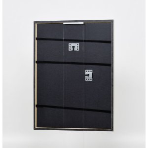 Efekt rama z litego drewna profil 29 srebrny 20x25 cm szkło przezroczyste