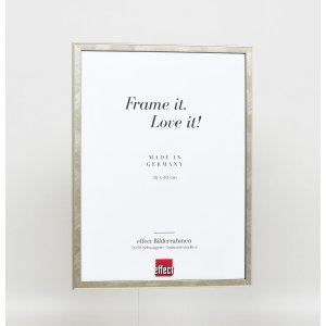 Efekt rama z litego drewna profil 29 srebrny 20x25 cm szkło przezroczyste