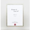Efekt rama z litego drewna profil 29 srebrny 20x25 cm szkło przezroczyste