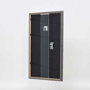 Efekt rama z litego drewna profil 25 żółty 23x70 cm szkło przezroczyste