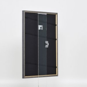 Efekt rama z litego drewna profil 25 żółty 23x70 cm szkło przezroczyste