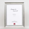Efekt rama z litego drewna profil 28 srebrny 24x30 cm szkło antyrefleksyjne