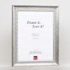 Efekt rama z litego drewna profil 28 srebrny 24x30 cm szkło antyrefleksyjne