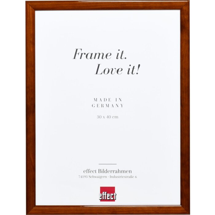 Efekt Drewniana rama Profil 89 ciemny brąz 25x60 cm Szkło muzealne