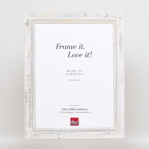 Efekt Ramka na zdjęcia z litego drewna 2240 biała 25x60 cm szkło akrylowe