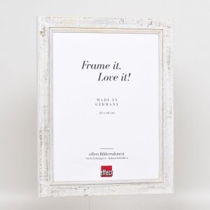 Efekt Ramka na zdjęcia z litego drewna 2240 biała 25x60 cm szkło akrylowe