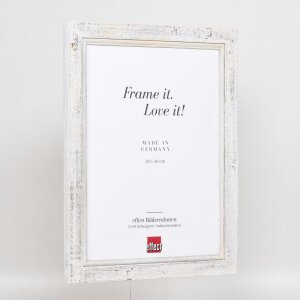 Efekt Ramka na zdjęcia z litego drewna 2240 biała 25x60 cm szkło akrylowe