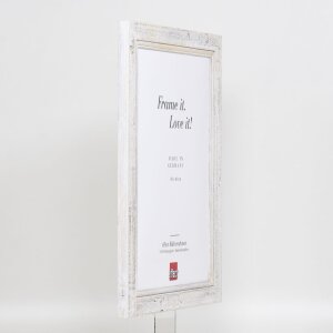 Efekt Ramka na zdjęcia z litego drewna 2240 biała 25x60 cm szkło akrylowe