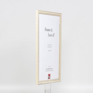 Efekt Drewniana rama Profil 38 biały 25x70 cm Szkło muzealne