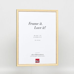 Efekt rama z litego drewna profil 25 żółty 30x30 cm szkło przezroczyste