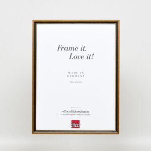 Effect rama z litego drewna profil 22 brąz-złoty 40x40 cm szkło antyrefleksyjne