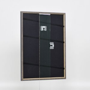 Efekt rama z litego drewna profil 25 orzech brąz 40x50 cm szkło akrylowe