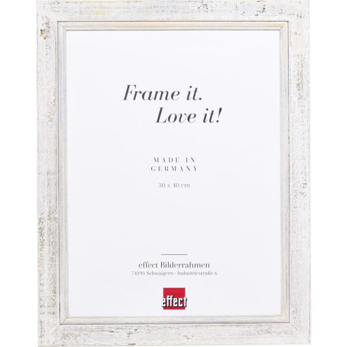 Effect Solid Wood Picture Frame 2240 white 40x50 cm Acrylic Glass
