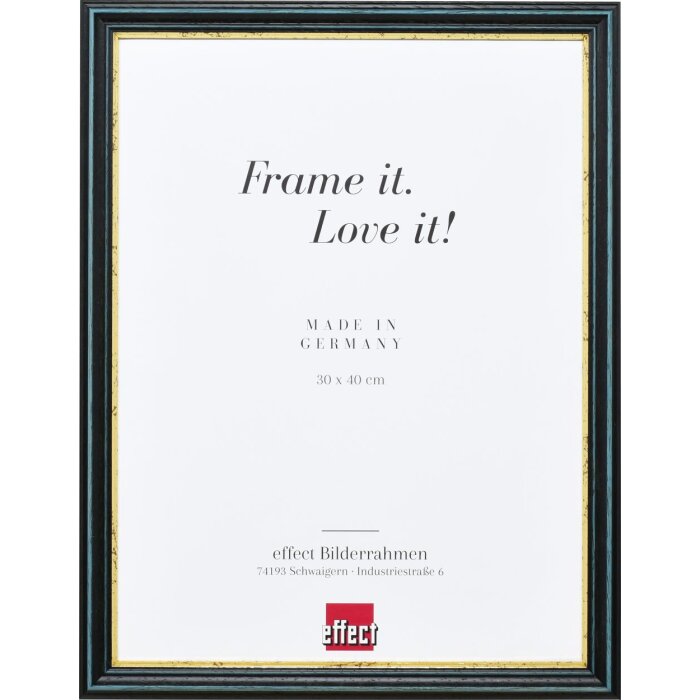 Efekt drewniana rama profil 21 niebieski 40x60 cm szkło antyrefleksyjne