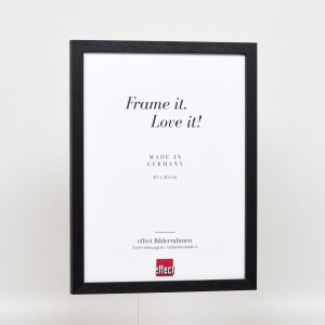 Efekt ramki drewnianej profil 33 czarny 42x59,4 cm szkło antyrefleksyjne