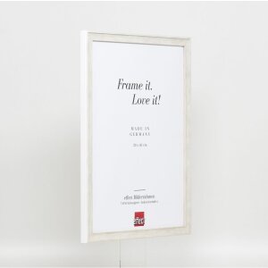 Efekt ramki drewnianej profil 2070 szkło antyrefleksyjne 50x75 cm biały