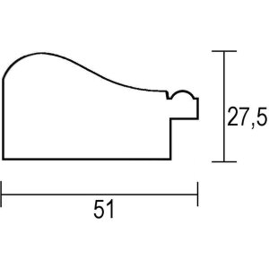 Efekt drewniana rama profil 95 złoty 61x91,5 cm zwykłe szkło